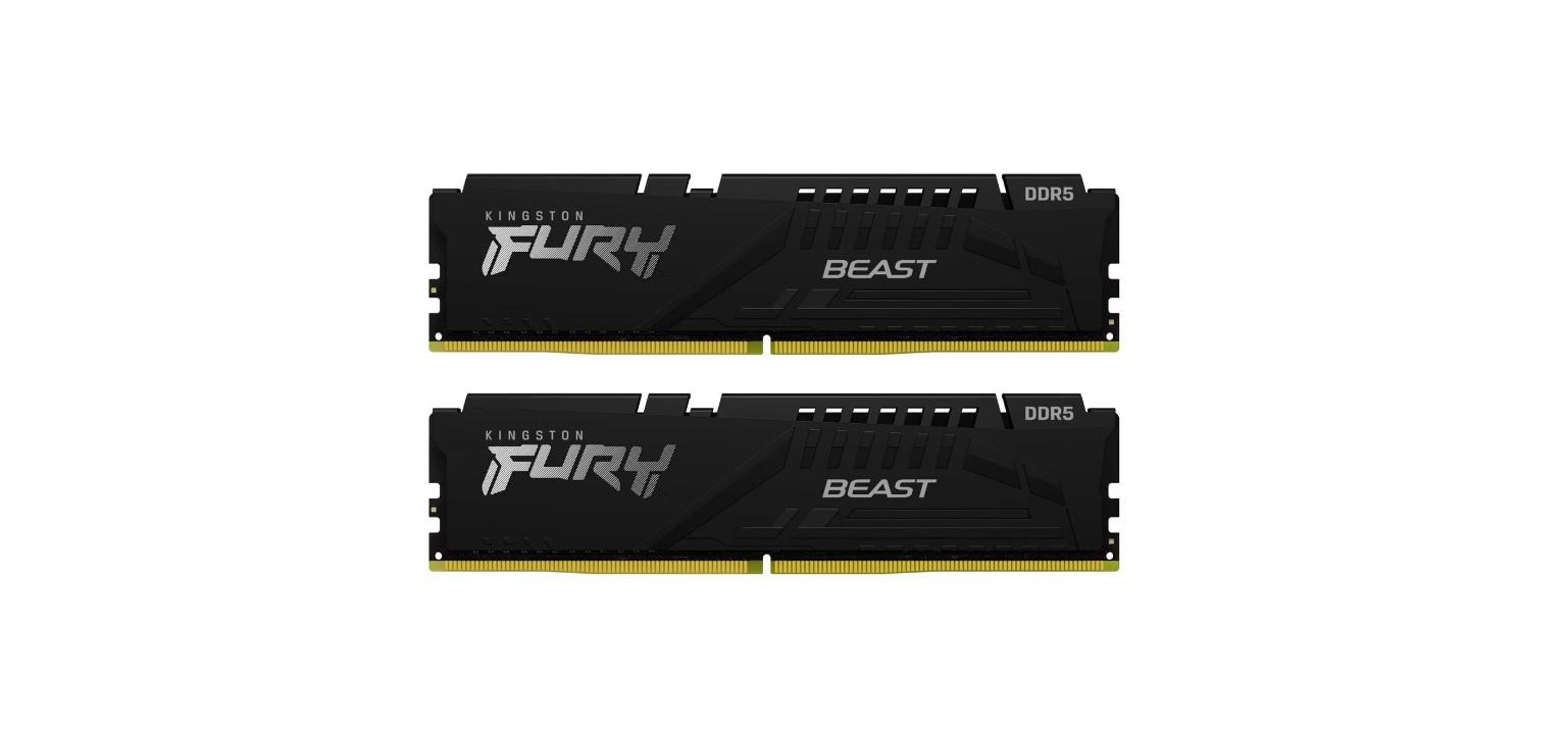 Memorie RAM Kingston FURY Beast, 16GB DDR5 6000MT/s, CL36, e zezë