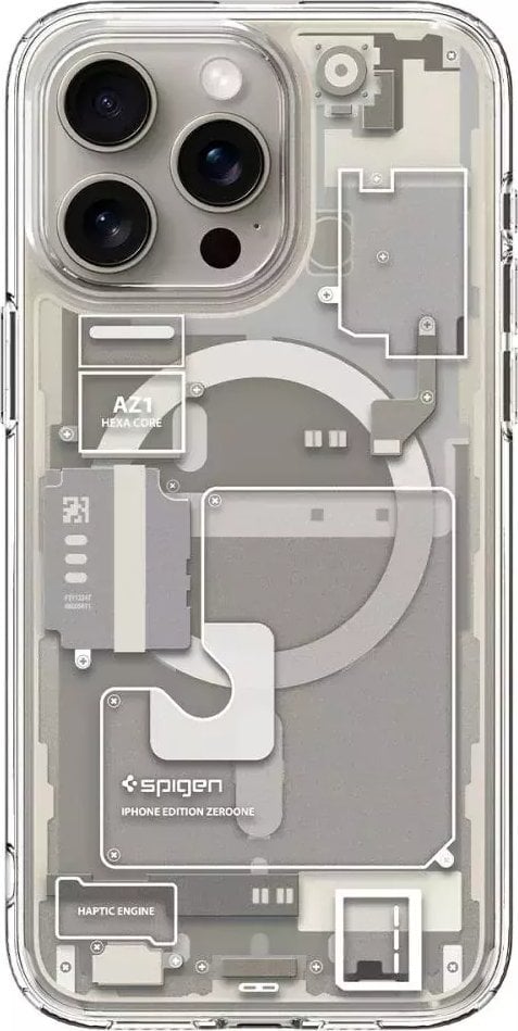 Mbështjellës telefoni Spigen Ultra Hybrid Zero One MagFit, për iPhone 15 Pro Max, MagSafe, titanium natyral