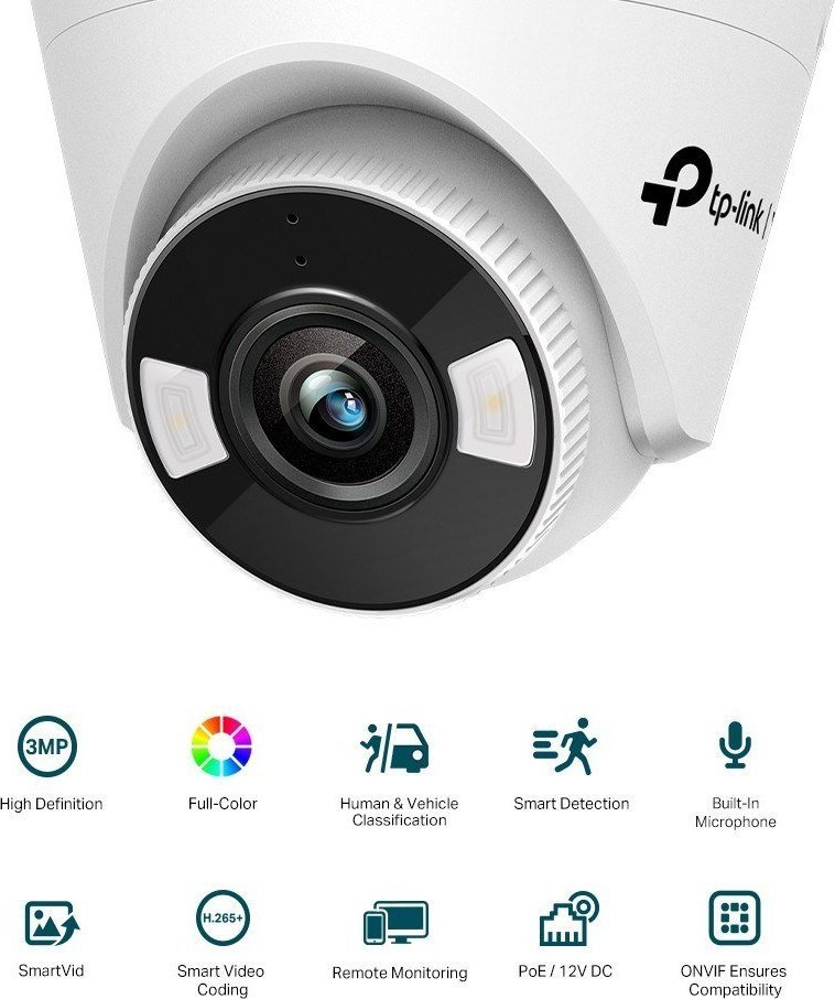 Kamerë IP TP-Link VIGI C430, 3MP, lente 4mm, bardh e zezë
