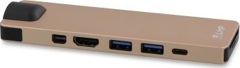Docking station LMP Compact USB C Dock 4K, 8 porta, HDMI dhe Mini DP, gold