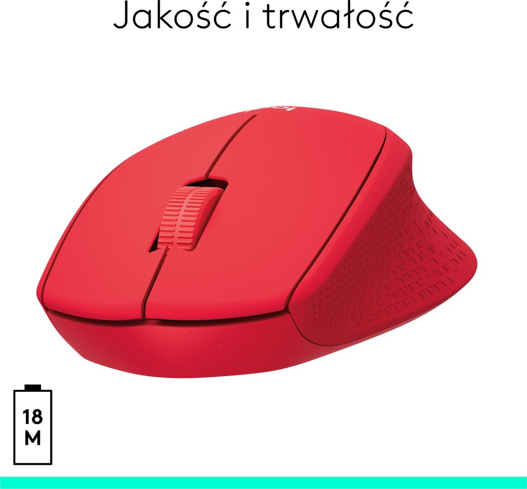 Maus Logitech M330, wireless, USB, i kuq