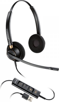 Headset Poly EncorePro EP525, mbi kokë, me mikrofon, i zi