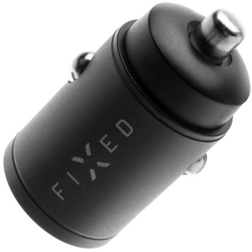 Karikues për veturë FIXED, USB-C, USB-A, PD & QC, 30W, i zi