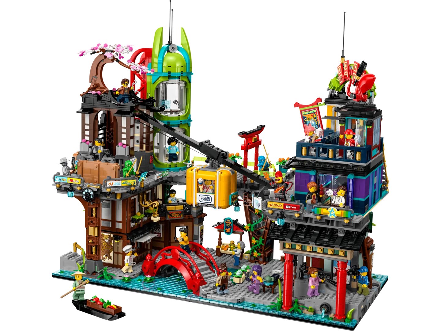 Set lodër LEGO NINJAGO City Markets, 21 minifigura, 4 kate, shumëngjyrësh