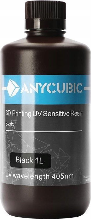 Rezina UV 3D Anycubic Standard Basic, 1L 1kg, 405nm, e zezë