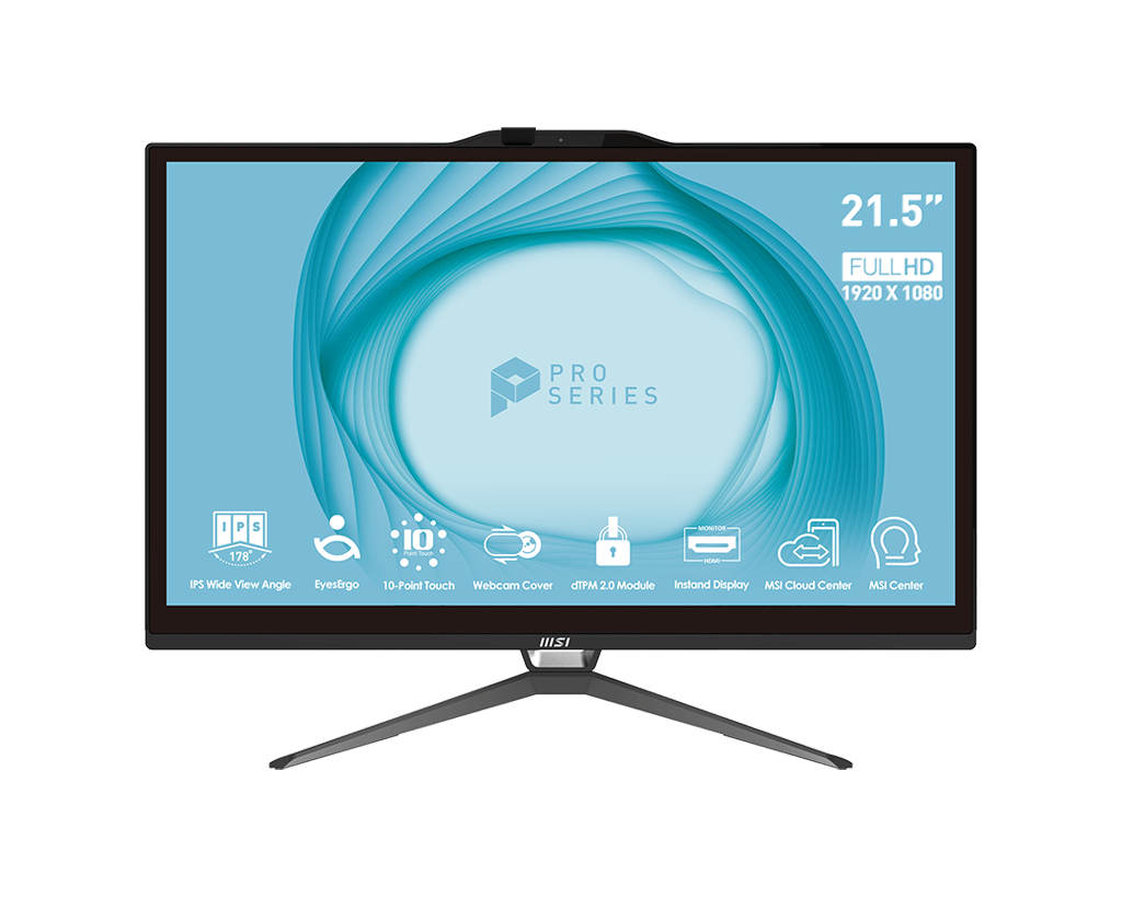 Kompjuter All-in-One MSI PRO AP222T 13M, i3-13100, 21.5" FHD, 8GB, 256GB SSD, i zi/i bardhë