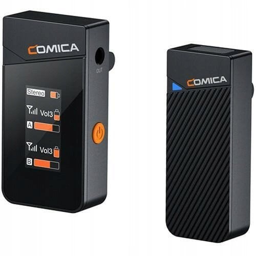 Mikrofon wireless Comica Vimo C1, sistem 2.4 GHz, për kamera dhe smartphone, i zi