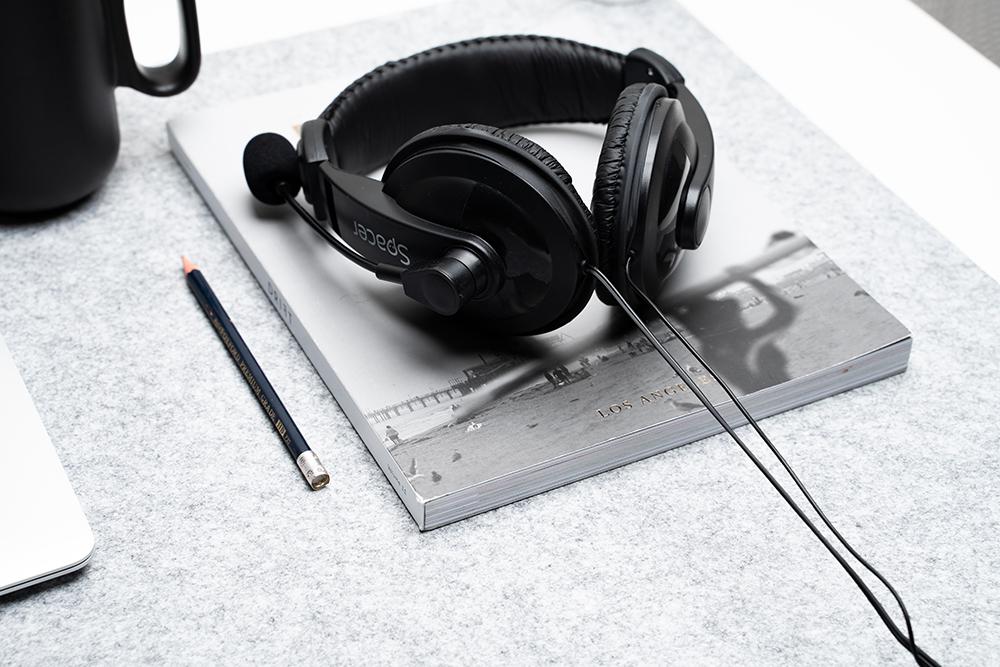 Kufje me mikrofon Spacer SPK-222, stereo, jack 3.5mm, të zeza