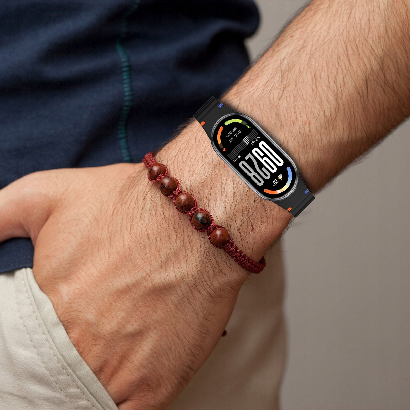 Rrip ore Tech-Protect Silicone Sports, për Xiaomi Smart Band 8 9 10 NFC, silikon, blu