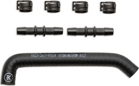Tub ftohës PC EK EK Pro Tubing 10/17mm EPDM, i parapërkulur 45° 90°, i zi
