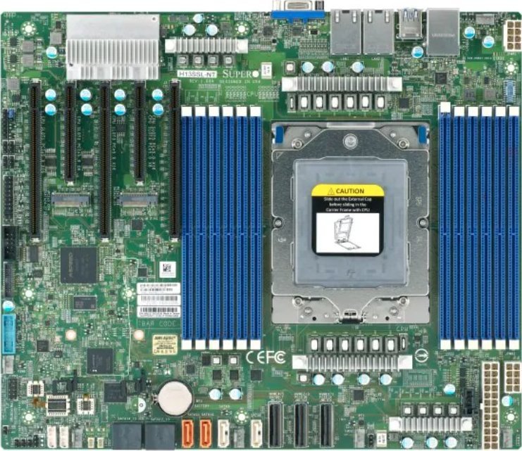 Pllakë amë serveri Supermicro MBD-H13SSL-NT-B, soket AMD SP3, DDR5 ECC, jeshile
