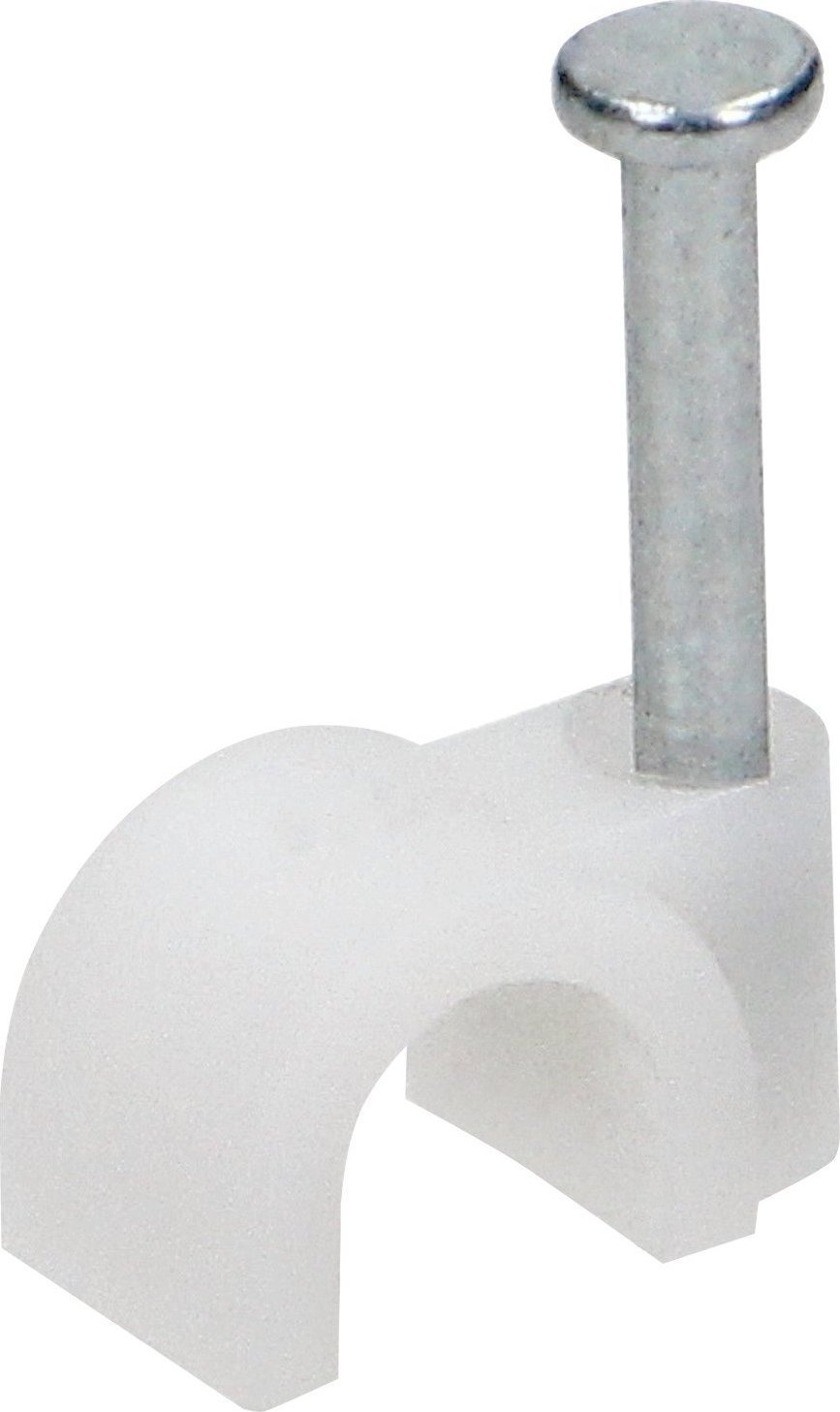 Mbajtëse kabllosh Orno Round, diametër 7 mm, set 100 copë, të bardha