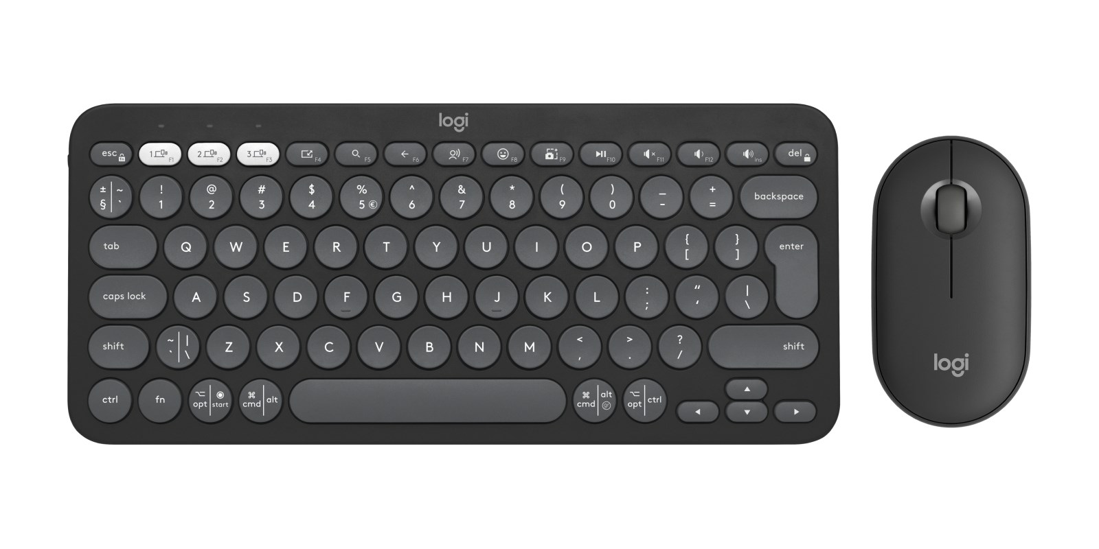 Set Logitech, tastierë Pebble Keys 2 K380s + maus Pebble M350s