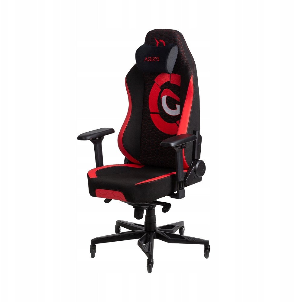 Karrige lojtarësh AQIRYS Atlas Colo Squad, tapiceri suede, mbështetje lumbare, e zezë