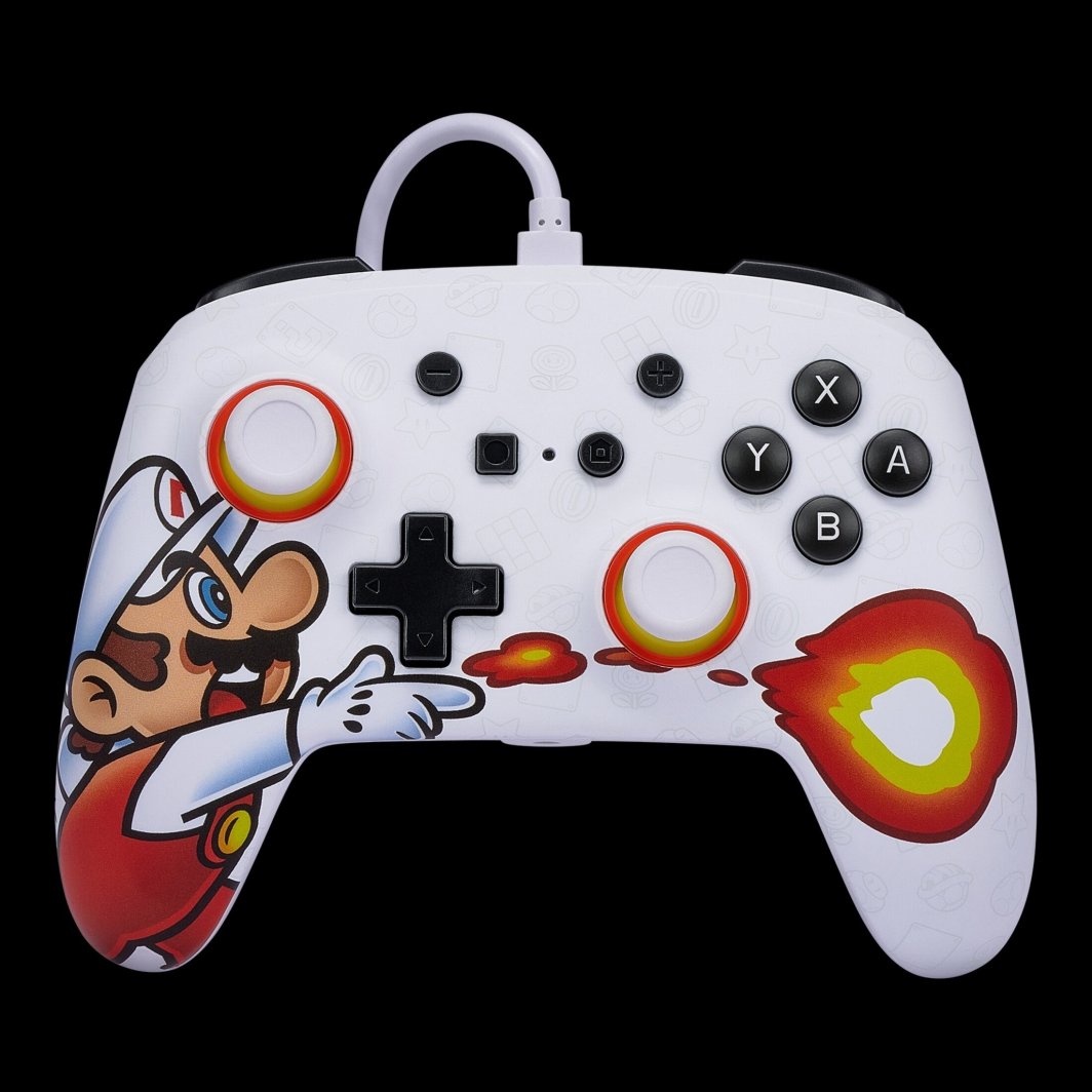 Kontroller PowerA Enhanced Fireball Mario, me kabllo, shumëngjyrësh