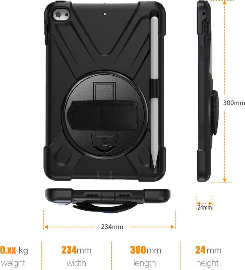 Mbulesë tablet eSTUFF iPad Mini 4 iPad Mini 2019, tip cover, me pozicione qëndrimi, e zezë