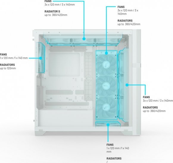 Kuti kompjuteri Valkyrie VK02 Lite Mid Tower ATX, panel xhami i temperuar, ARGB, e bardhë