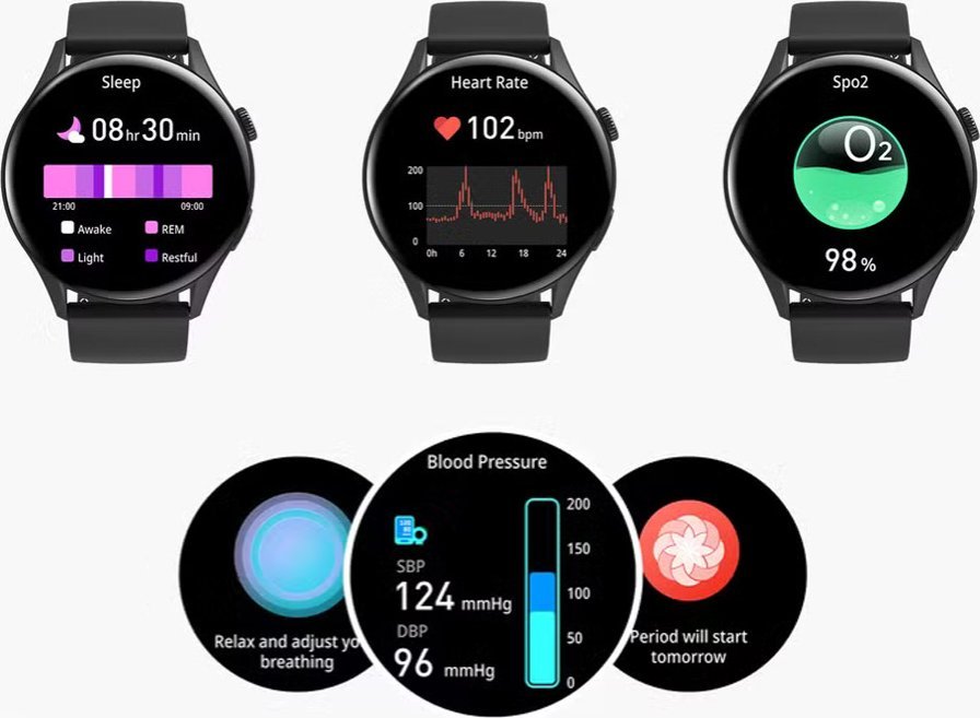 Smartwatch për gra Gravity GT11 3, ekran 1.43" AMOLED, Bluetooth 5.2, ari rozë