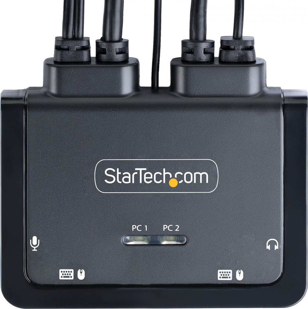 Ndërprerës KVM StarTech.com, 2 porta USB C, 4K 60Hz, DisplayPort, i zi