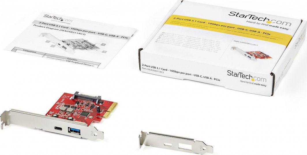 Kartичка за проширување StarTech.com PEXUSB311AC2, 2 порти USB 3.2 Gen 2, PCIe x4