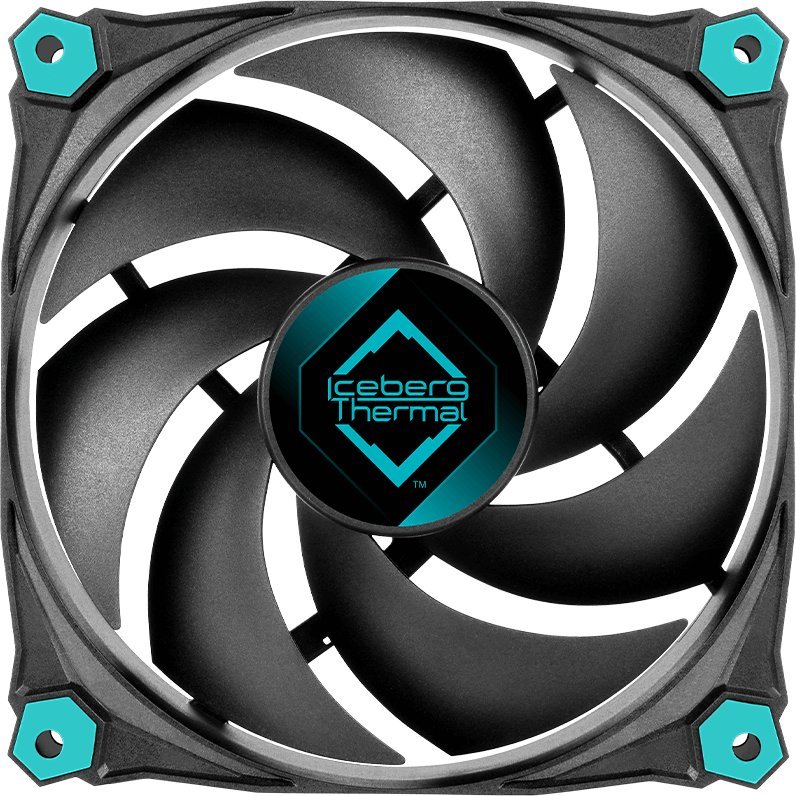 Ventilator kasë Iceberg Thermal IceGALE Silent, 120mm, set 3 copë, i zi