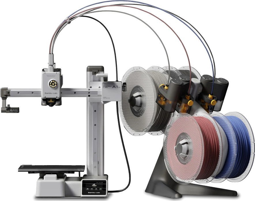 Printer 3D Bambu Lab A1, FDM, filamenti 1.75mm, gri