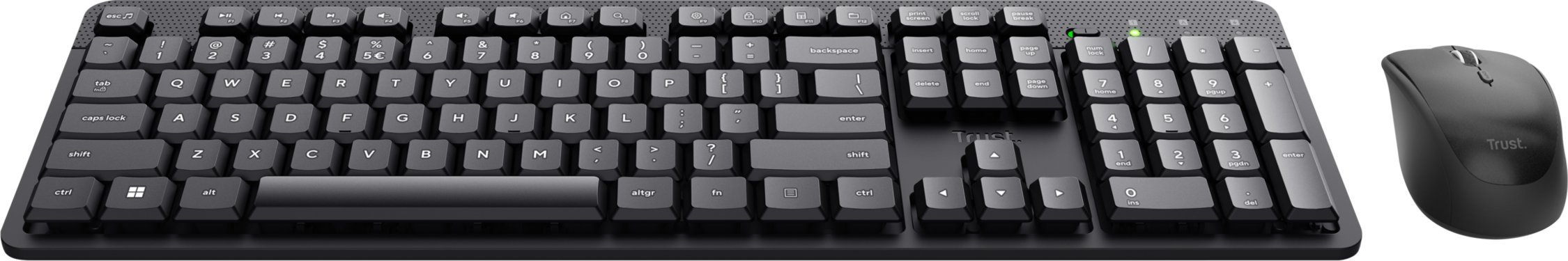 Set tastierë dhe maus Trust Ody II, wireless, QWERTY, i zi