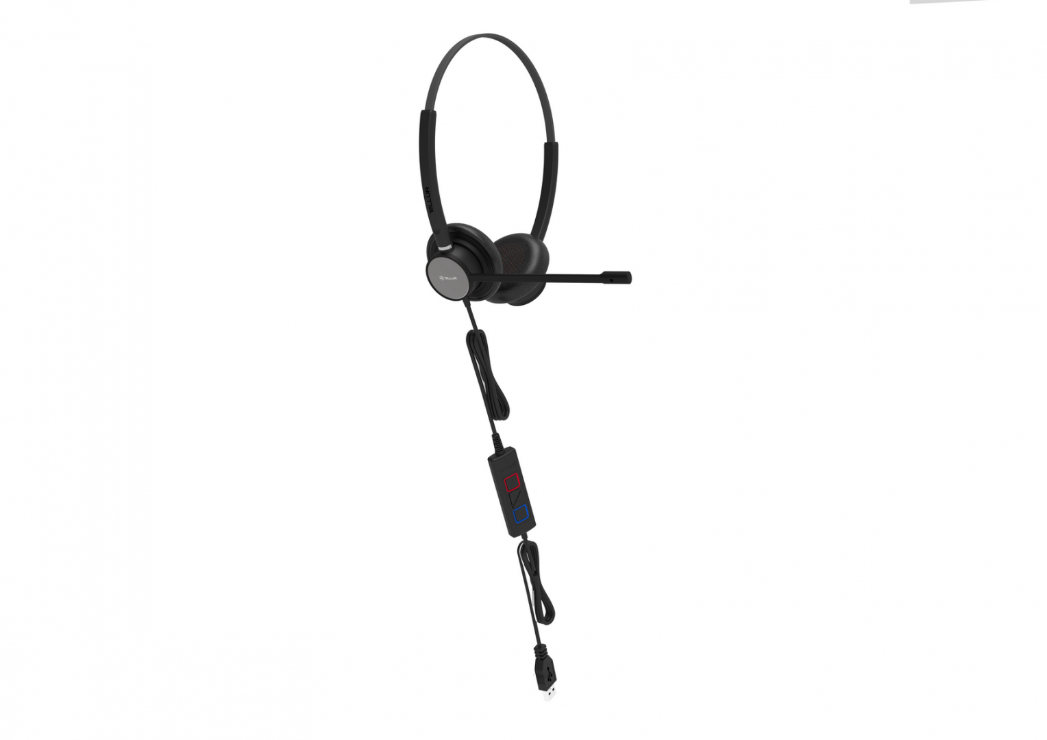 Kufje profesionale Tellur Voice 420, binaurale, USB Type C dhe 3.5mm, të zeza