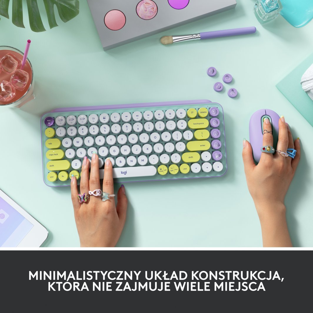 Tastierë Logitech POP Keys Fresh Vibes (920-010736), e bardhë/e gjelbër