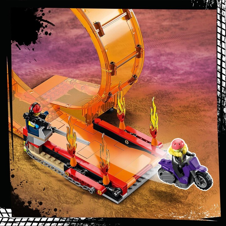 Set lodër LEGO® City 60339 Stunt Double Loop, 598 pjesë