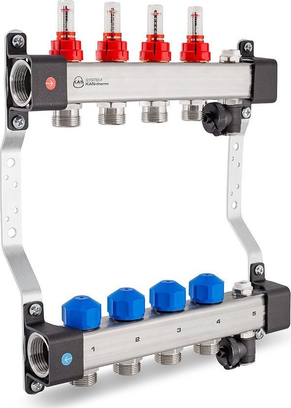 Manifold ngrohje nën dysheme KAN-therm Ufst, 11 qarkullime, çelik inox