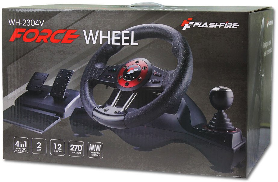 Timon lojërash FlashFire 4 in 1 Force, 270°, vibrues, i zi