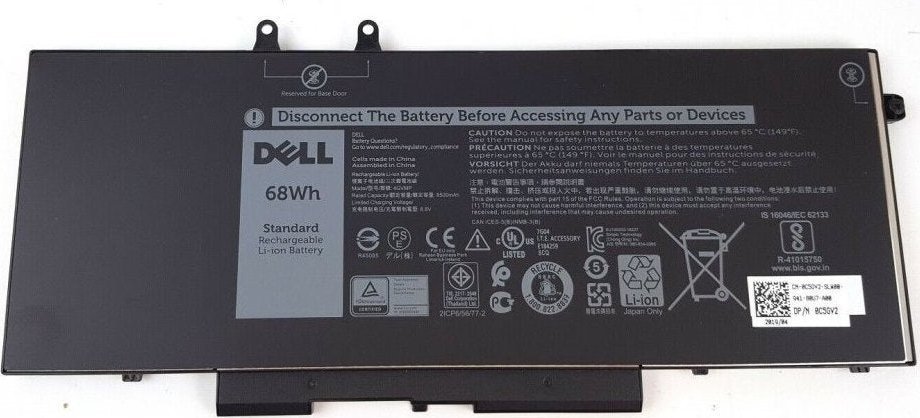 Батерија за лаптоп Dell 68Wh, литиум, црна