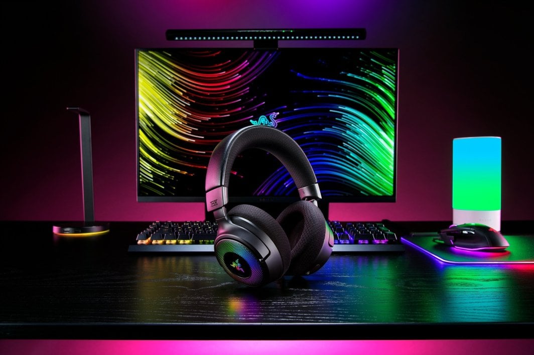 Kufje gaming Razer Kraken V4 Wireless, pa tela, RGB, të zeza