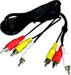 Kabllo audio PremiumCord 3x RCA - 3x RCA, 2m, e zezë