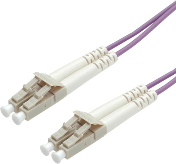 Kabllo fibër optike Roline Patch Cord, duplex 50/125µm OM4, LC LC, 5m, vjollcë