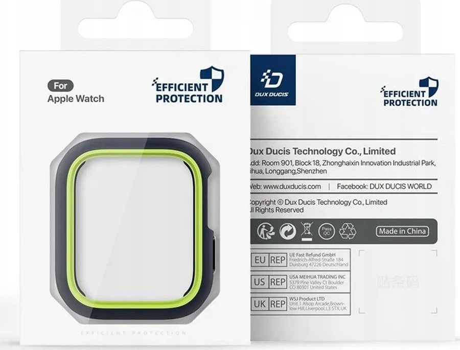 Mbrojtëse Dux Ducis Bamo për Apple Watch Series 7 8 9 45mm, PC e fortë, e zezë jeshile