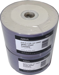Disqe DVD Adiva DVD+R 4.7GB, 16x, Inkjet Printable, 50 copë, të bardha