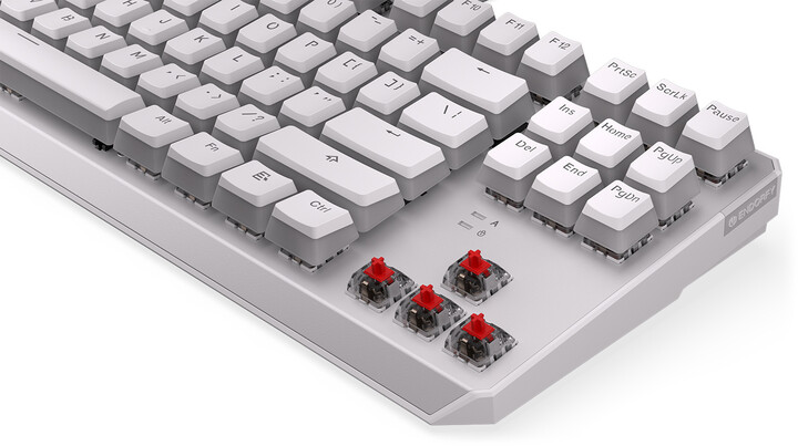 Tastierë Endorfy Thock TKL Pudding Onyx White Red, Kailh Red, US, e bardhë