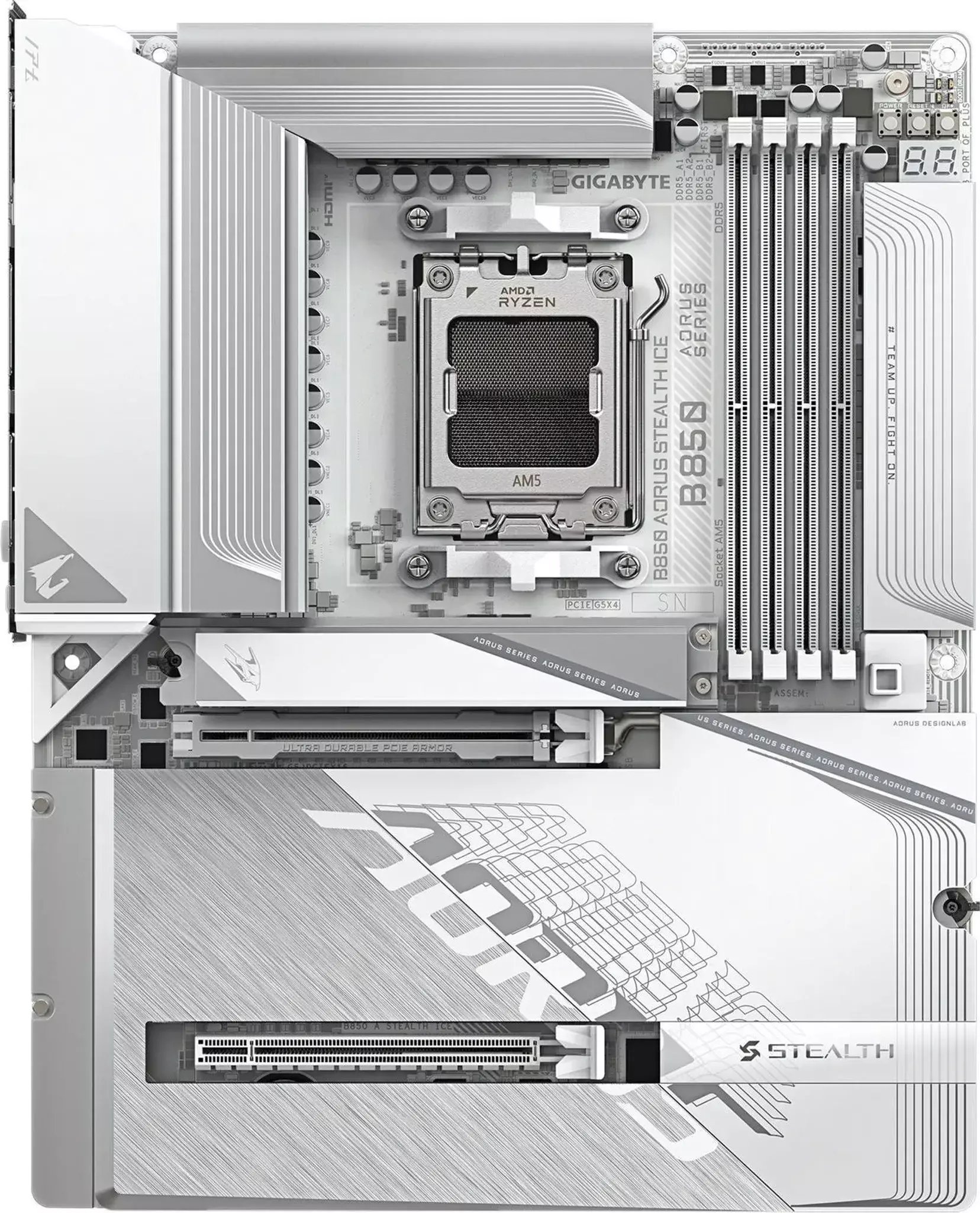 Pllakë amë Gigabyte AORUS B850 STEALTH ICE, ATX, WiFi 7, për AM5