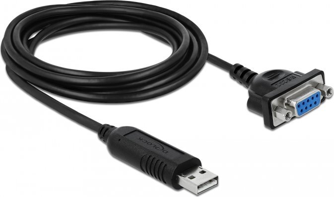 Kабел адаптер DeLOCK 66281, USB 2.0 Type A во RS-232, 1.8 m, црн