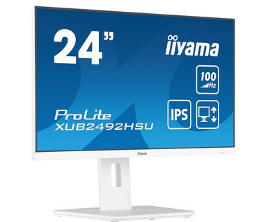 Monitor iiyama XUB2492HSU-W6, 23.8", 1920 x 1080, Full HD, 100 Hz, i bardhë