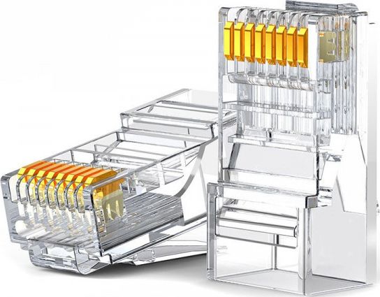 Set konektorësh rrjeti Ugreen RJ45 8P8C, Cat 6, 100 copë, transparent