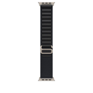 Apple Watch 49mm Loop, Black Alpine Loop, Large, Natural Titanium Finish