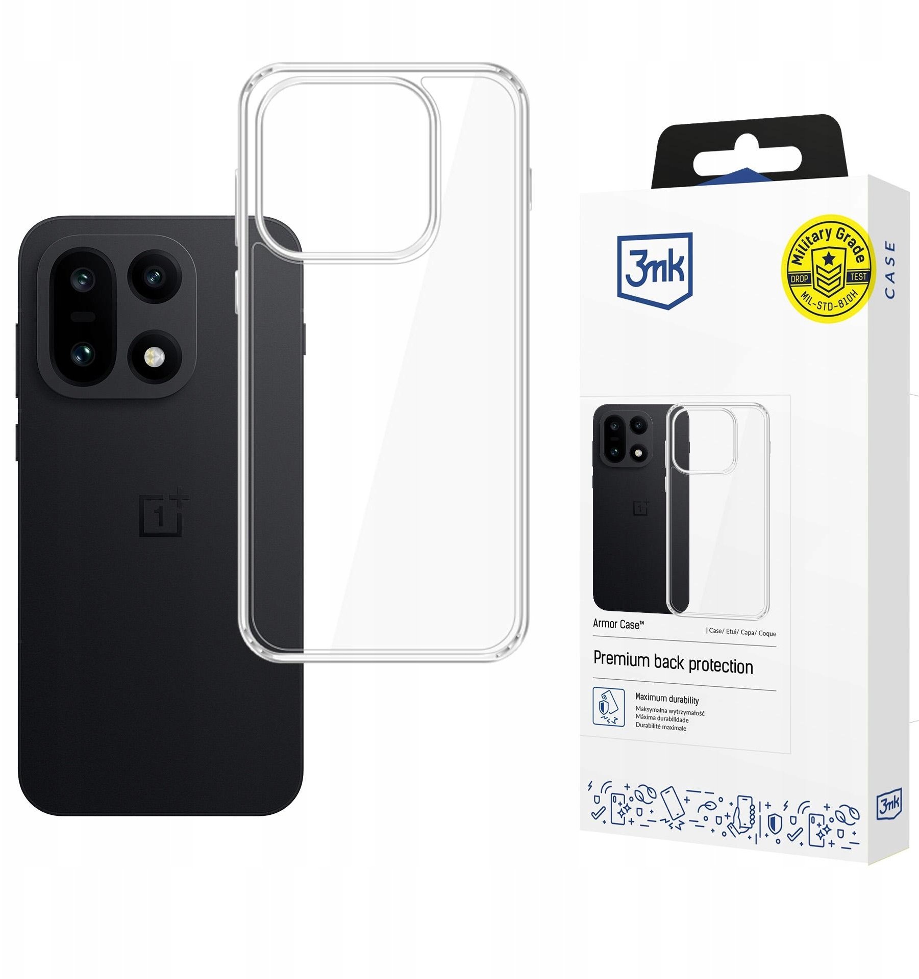 Futrollë mbrojtëse 3mk Armor Case për OnePlus 15 5G, e tejdukshme