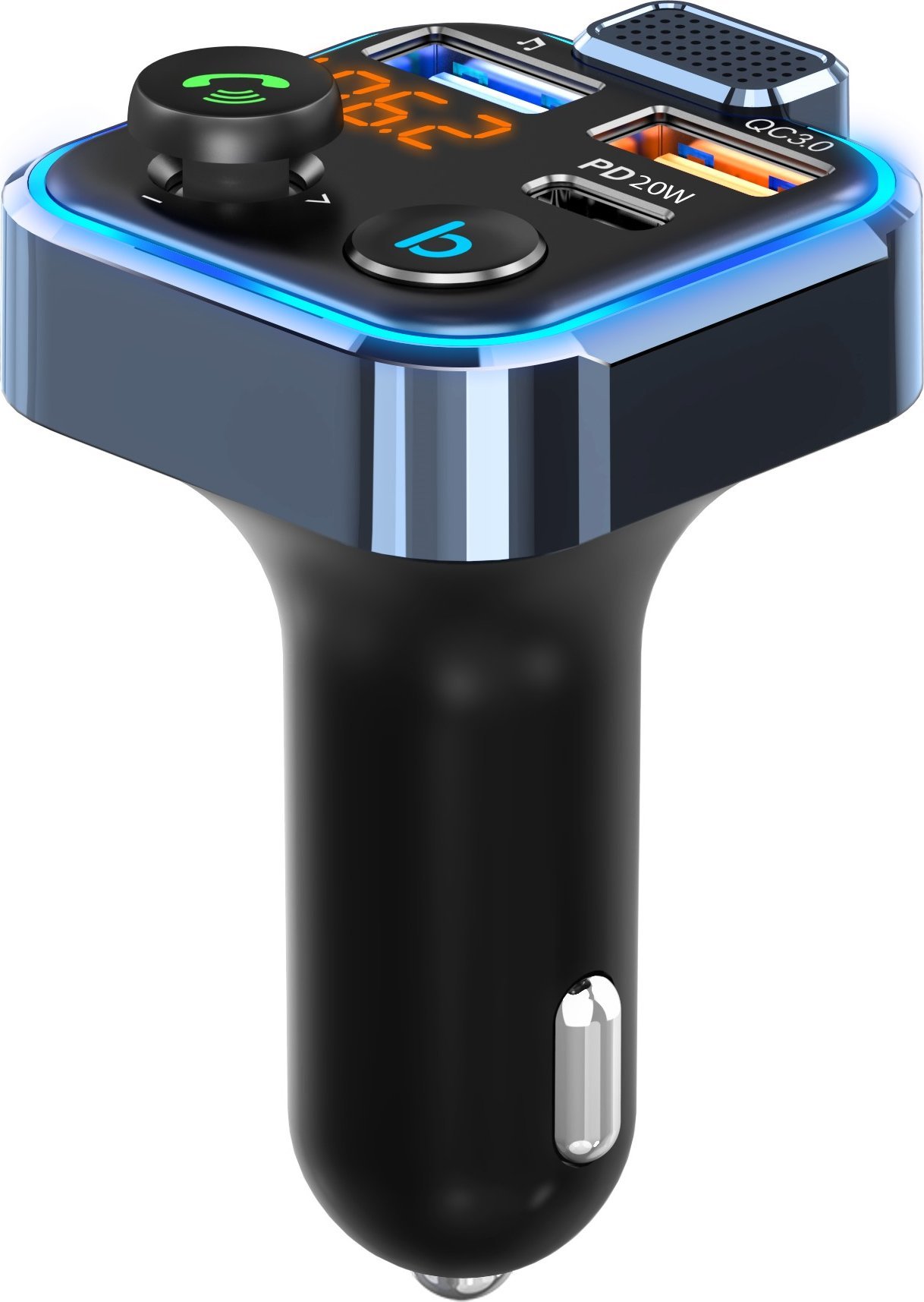 Transmetues Bluetooth FM për makinë Bounn BT23, MP3, 3x USB QC 3.0, RGB