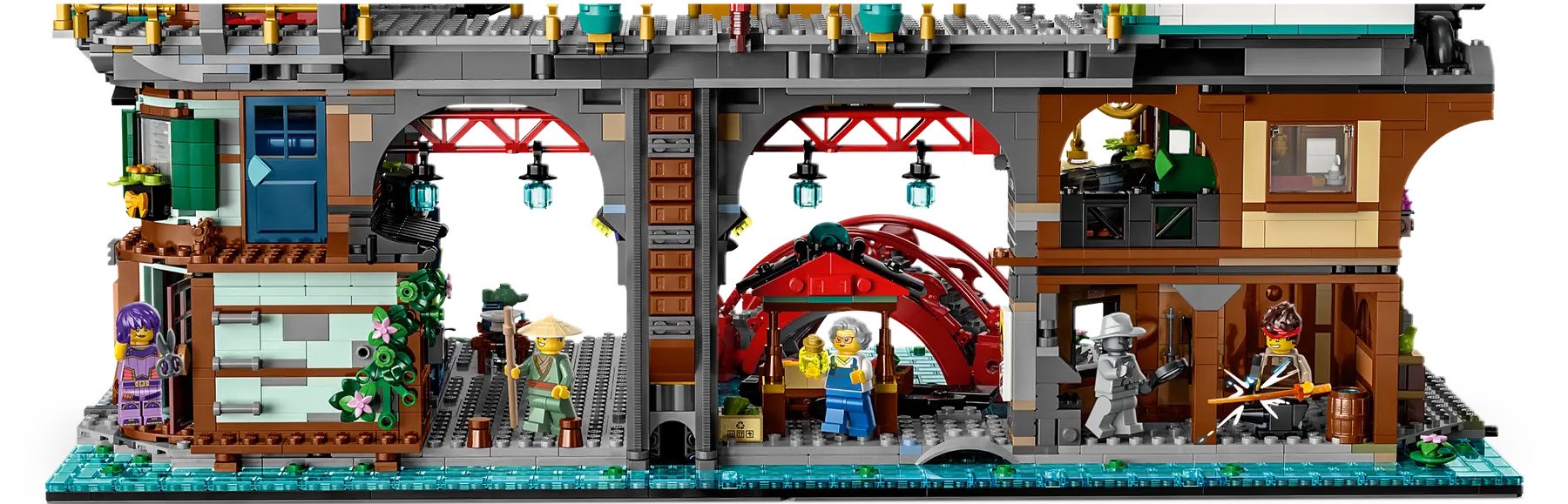 Set lodër LEGO NINJAGO City Markets, 21 minifigura, 4 kate, shumëngjyrësh