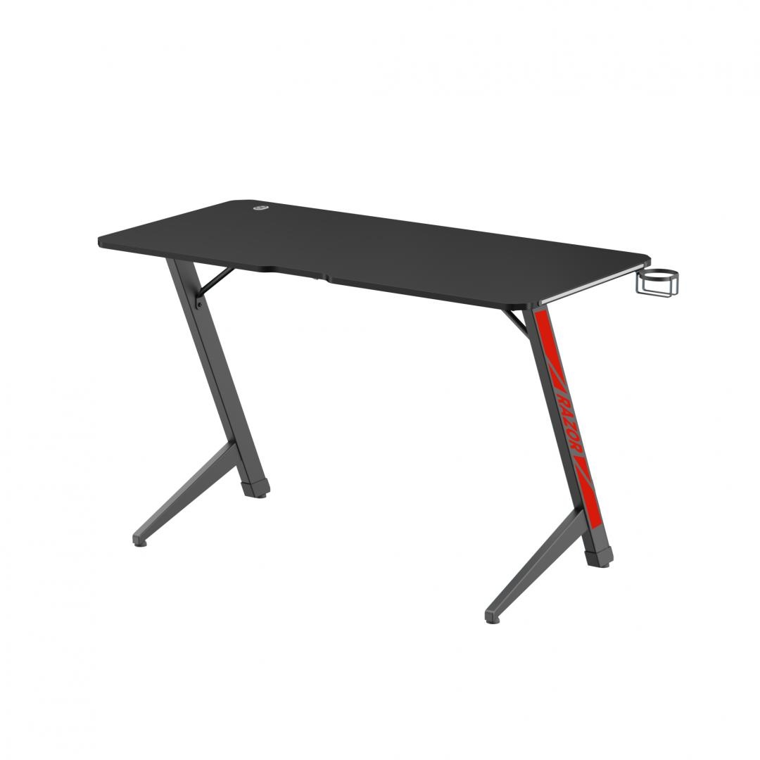 Tavolinë gaming Serioux Razor, 120x60 cm, ndriçim LED multicolor, e zezë mat