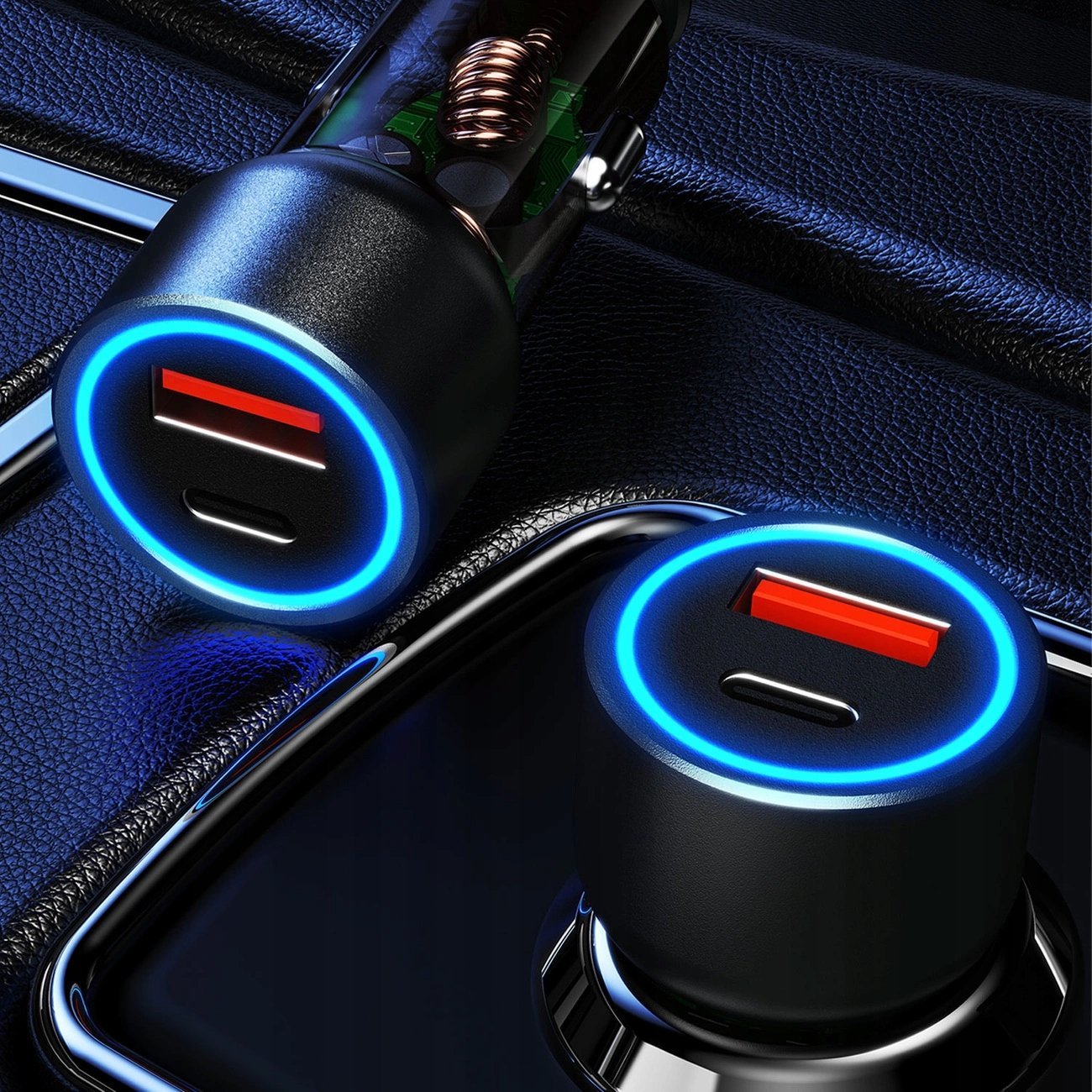 Полнач за автомобил Dudao R4T, 30W, USB A и USB C, сив