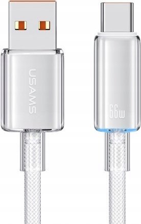 Kabllo USB Usams Cloud Series US-SJ658, USB-A në USB-C, 1.2m, 66W, e bardhë